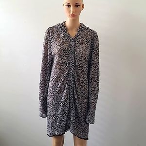 VEOHLEE Floral Hooded Long Sleeves Dress size Small